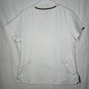 Koi Lite Scrub Uniform Top White Size Medium Slim Fit